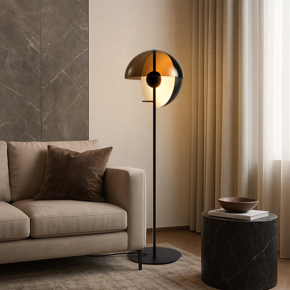 Prion Modern Glass Floor Lamp with Aesthetic Contemporary Design