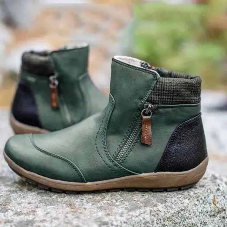 Women's Orthopedic Waterproof Ankle Boots Zipper Casual Comfort