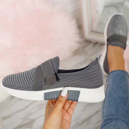 Women's Slip-On Sneaker Velcro Easy Adjustable Casual Comfort Shoe