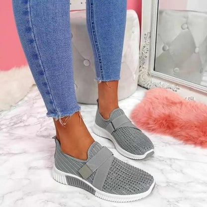 Women's Slip-On Sneaker Velcro Easy Adjustable Casual Comfort Shoe