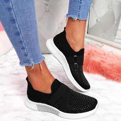 Women's Slip-On Sneaker Velcro Easy Adjustable Casual Comfort Shoe