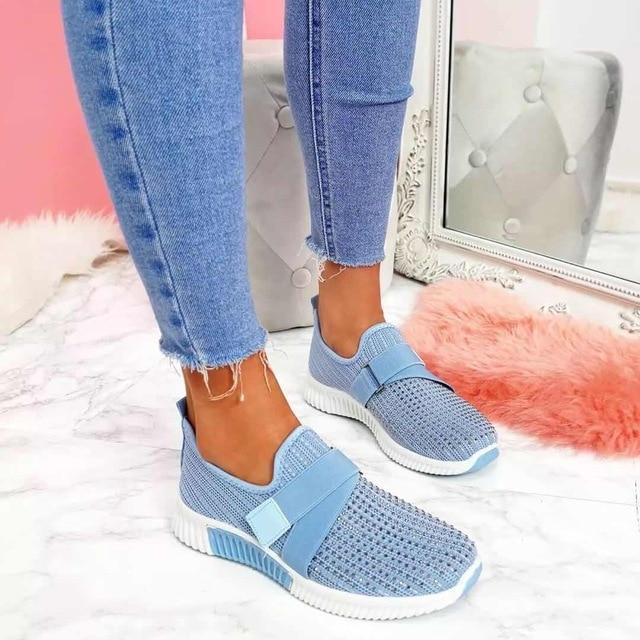 Women's Slip-On Sneaker Velcro Easy Adjustable Casual Comfort Shoe