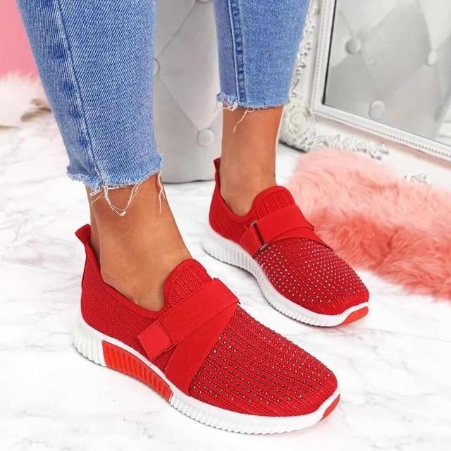 Women's Slip-On Sneaker Velcro Easy Adjustable Casual Comfort Shoe