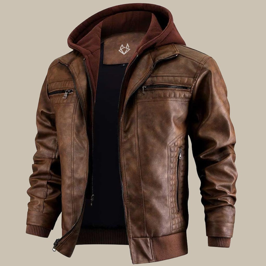 Men's Hooded Jacket Full Zip Closure Casual Everyday Wear