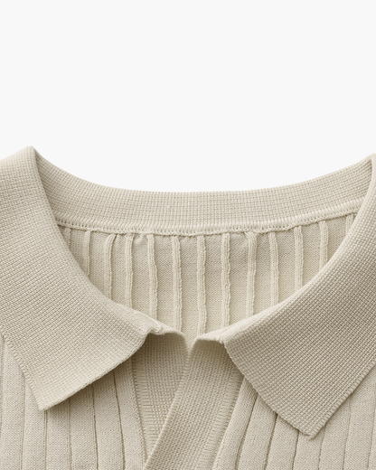 Cade | Men's Ribbed Polo Shirt, Short Sleeve