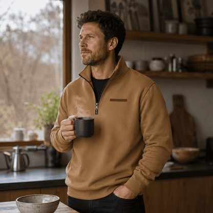 Men's Fleece Quarter-Zip Sweatshirt Casual Pullover Comfortable Everyday