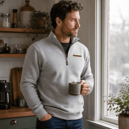 Men's Fleece Quarter-Zip Sweatshirt Casual Pullover Comfortable Everyday