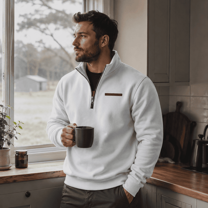 Men's Fleece Quarter-Zip Sweatshirt Casual Pullover Comfortable Everyday