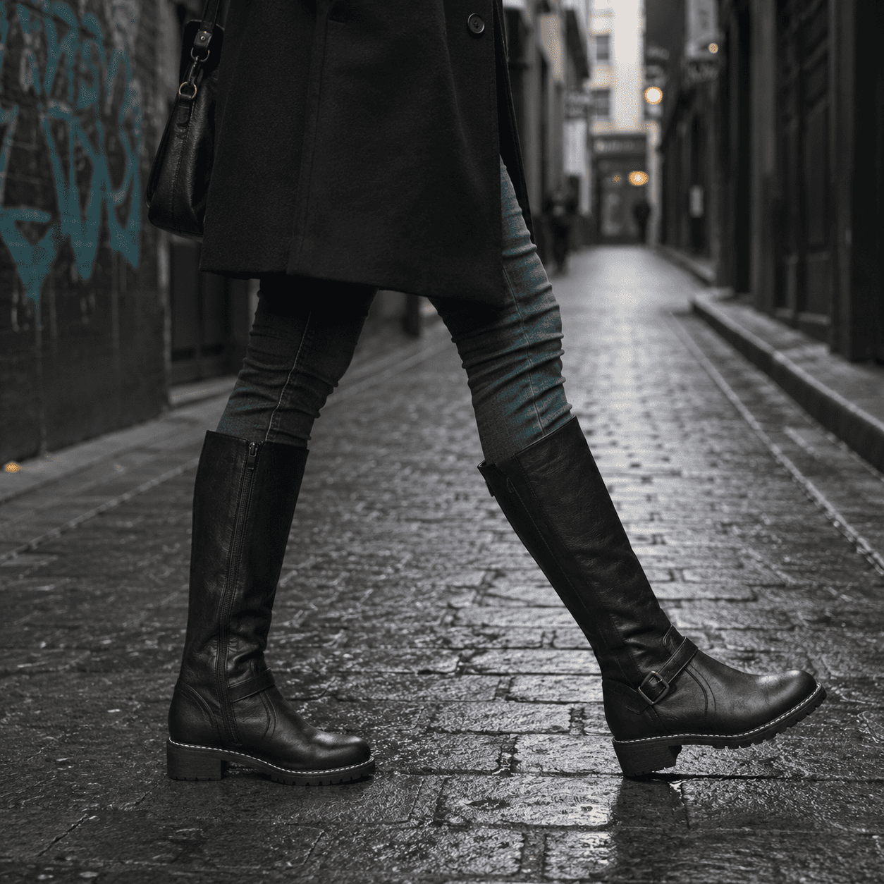 Women's Leather Boots Elegant Comfortable Zipper Non-Slip Sole