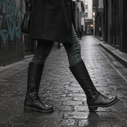 Women's Leather Boots Elegant Comfortable Zipper Non-Slip Sole