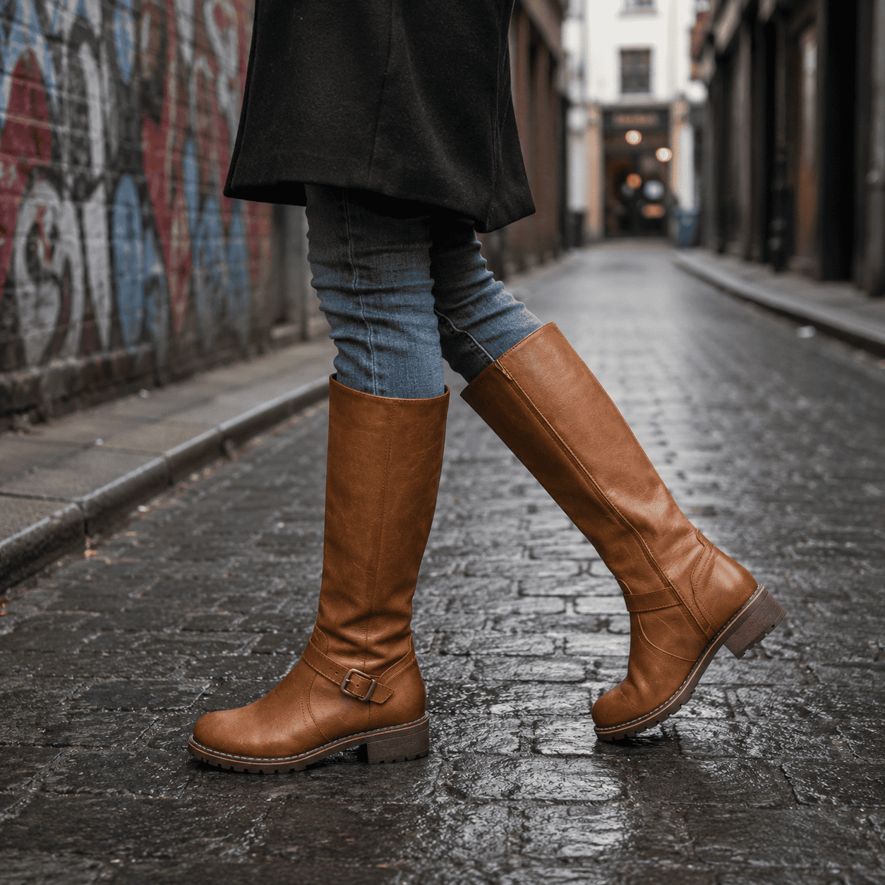 Women's Leather Boots Elegant Comfortable Zipper Non-Slip Sole