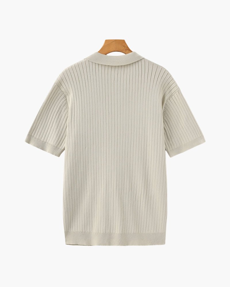 Cade | Men's Ribbed Polo Shirt, Short Sleeve