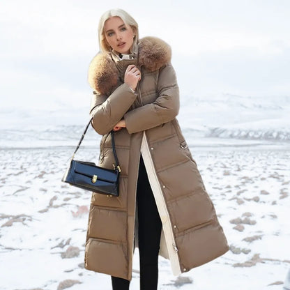 Women's Long Winter Parka – Fur-Hood Water-Resistant Padded Coat