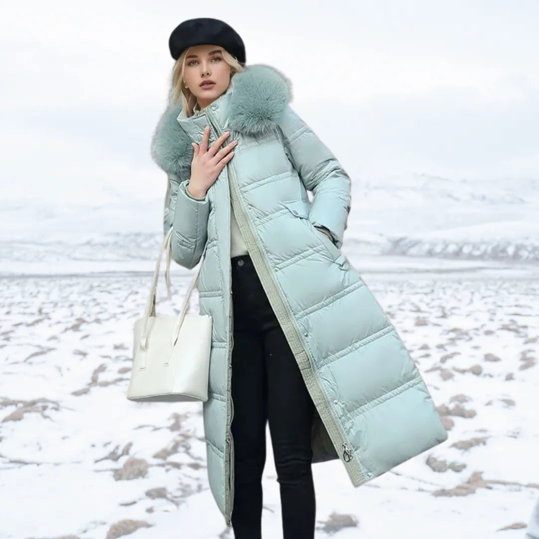 Women's Long Winter Parka – Fur-Hood Water-Resistant Padded Coat