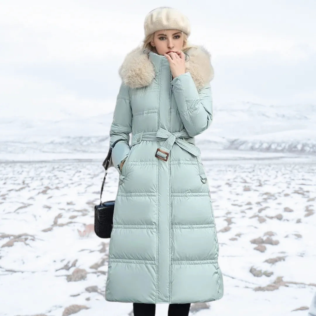 Women's Long Winter Parka – Fur-Hood Water-Resistant Padded Coat
