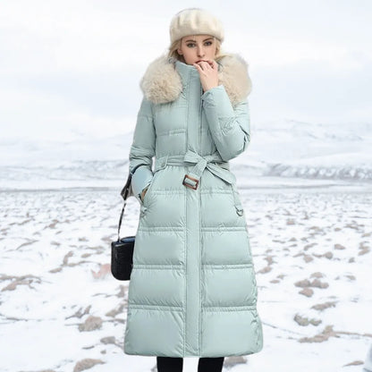 Women's Long Winter Parka – Fur-Hood Water-Resistant Padded Coat