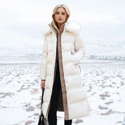 Women's Long Winter Parka – Fur-Hood Water-Resistant Padded Coat