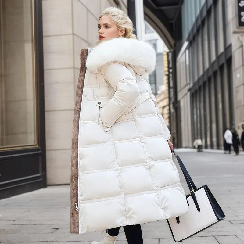 Women's Long Winter Parka – Fur-Hood Water-Resistant Padded Coat