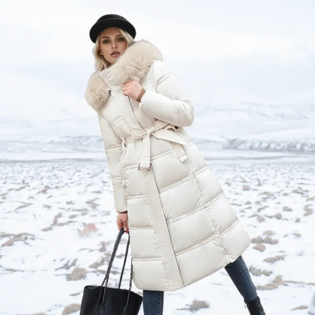 Women's Long Winter Parka – Fur-Hood Water-Resistant Padded Coat