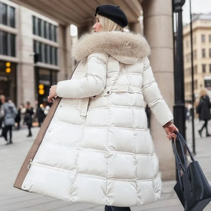 Women's Long Winter Parka – Fur-Hood Water-Resistant Padded Coat