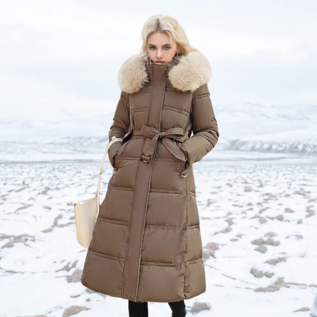 Women's Long Winter Parka – Fur-Hood Water-Resistant Padded Coat