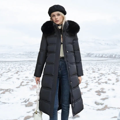 Women's Long Winter Parka – Fur-Hood Water-Resistant Padded Coat
