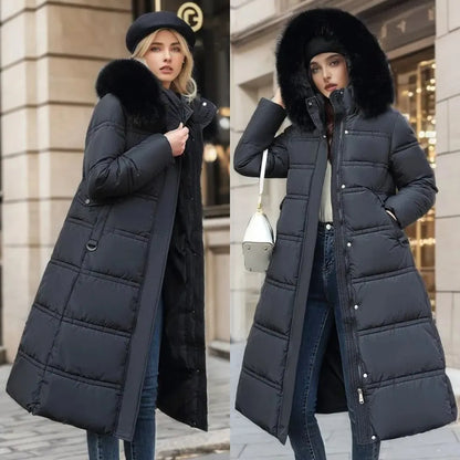 Women's Long Winter Parka – Fur-Hood Water-Resistant Padded Coat