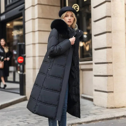 Women's Long Winter Parka – Fur-Hood Water-Resistant Padded Coat