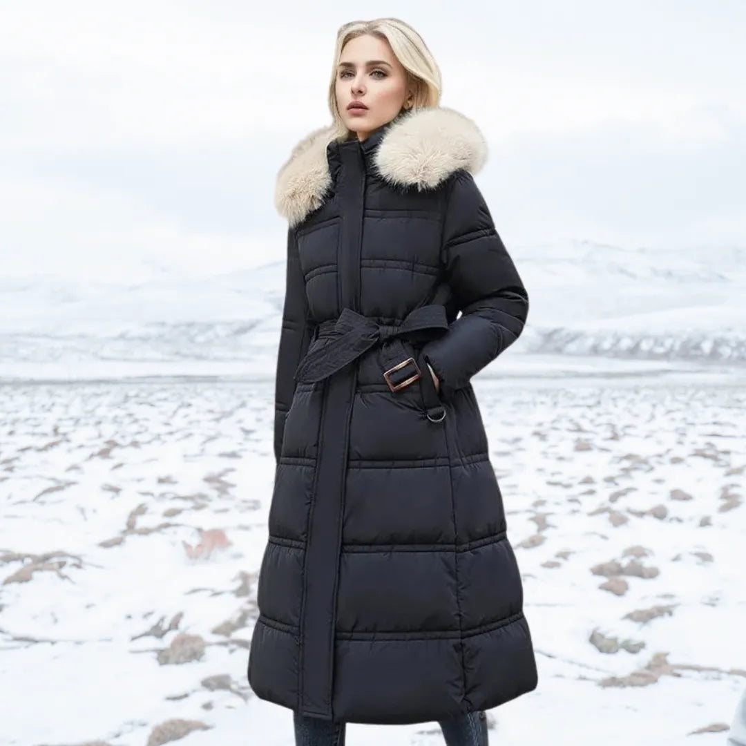 Women's Long Winter Parka – Fur-Hood Water-Resistant Padded Coat