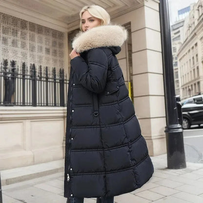 Women's Long Winter Parka – Fur-Hood Water-Resistant Padded Coat