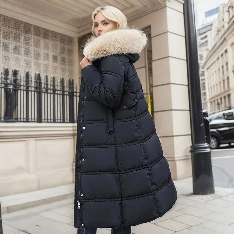 Women's Long Winter Parka – Fur-Hood Water-Resistant Padded Coat