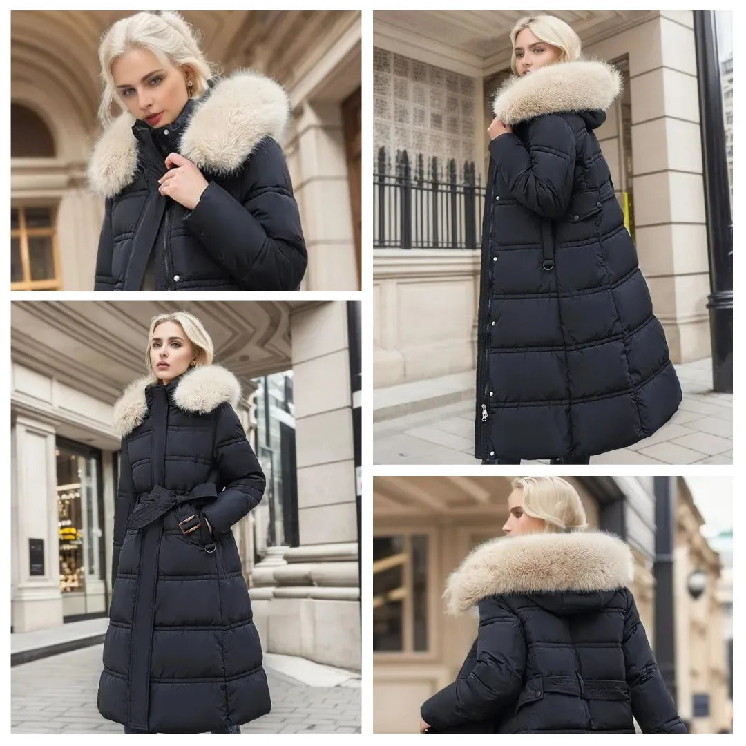 Women's Long Winter Parka – Fur-Hood Water-Resistant Padded Coat