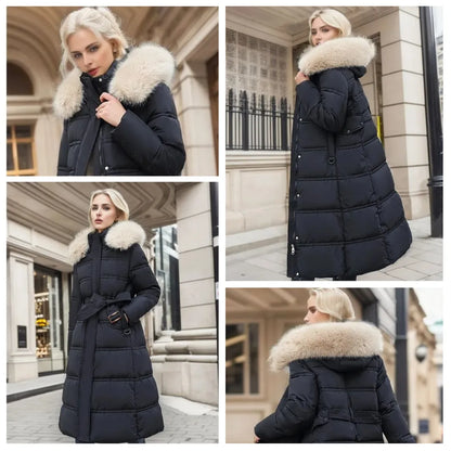 Women's Long Winter Parka – Fur-Hood Water-Resistant Padded Coat