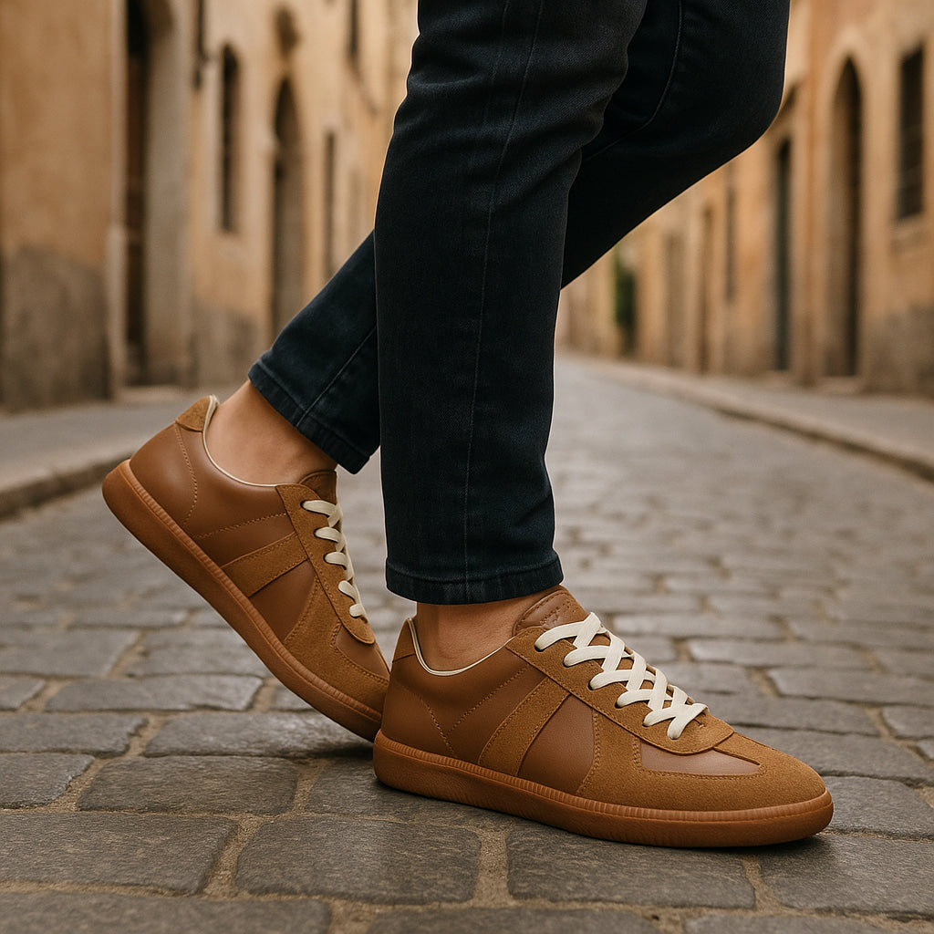 Men's Lace-Up Sneakers Retro Style Casual Walking Shoes Comfortable Everyday