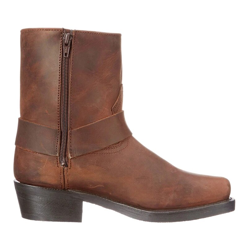 Men's Cowboy Boots with Straps Ankle High Western Style Casual