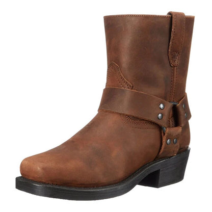 Men's Cowboy Boots with Straps Ankle High Western Style Casual