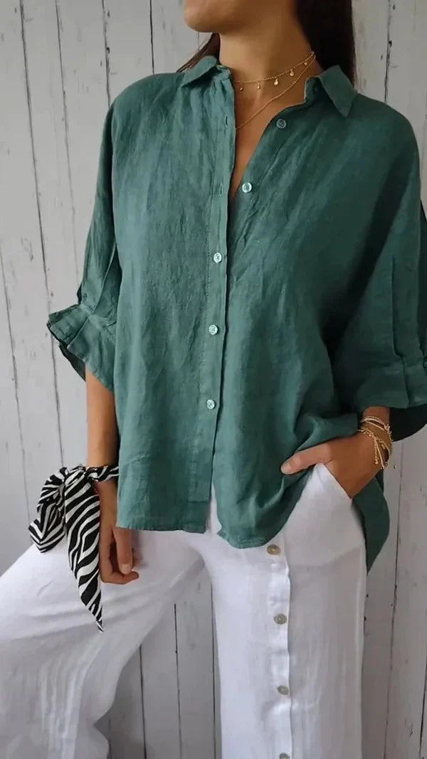 Amélie Rousseau women's blouse in Dark Green