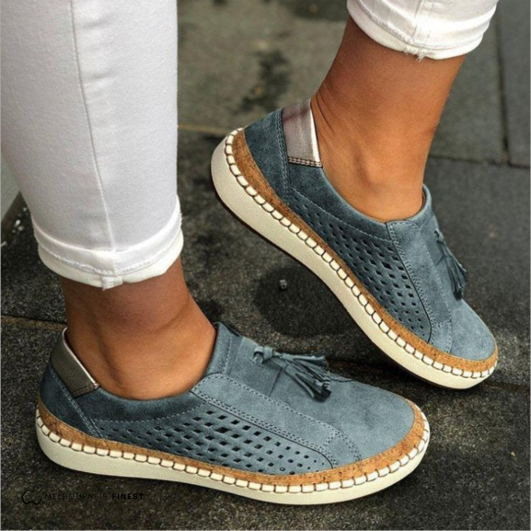 Women's Slip-On Shoes Perforated Tassel Platform Casual Everyday