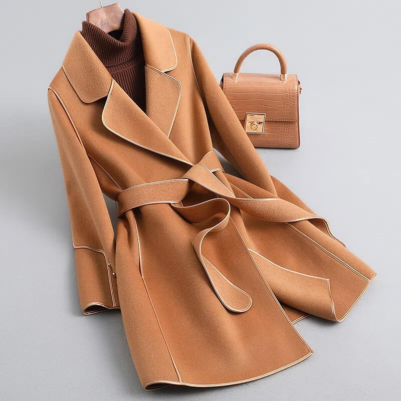 Women's Longline Trench Coat Belted Wrap Tailored Smart Casual Formal