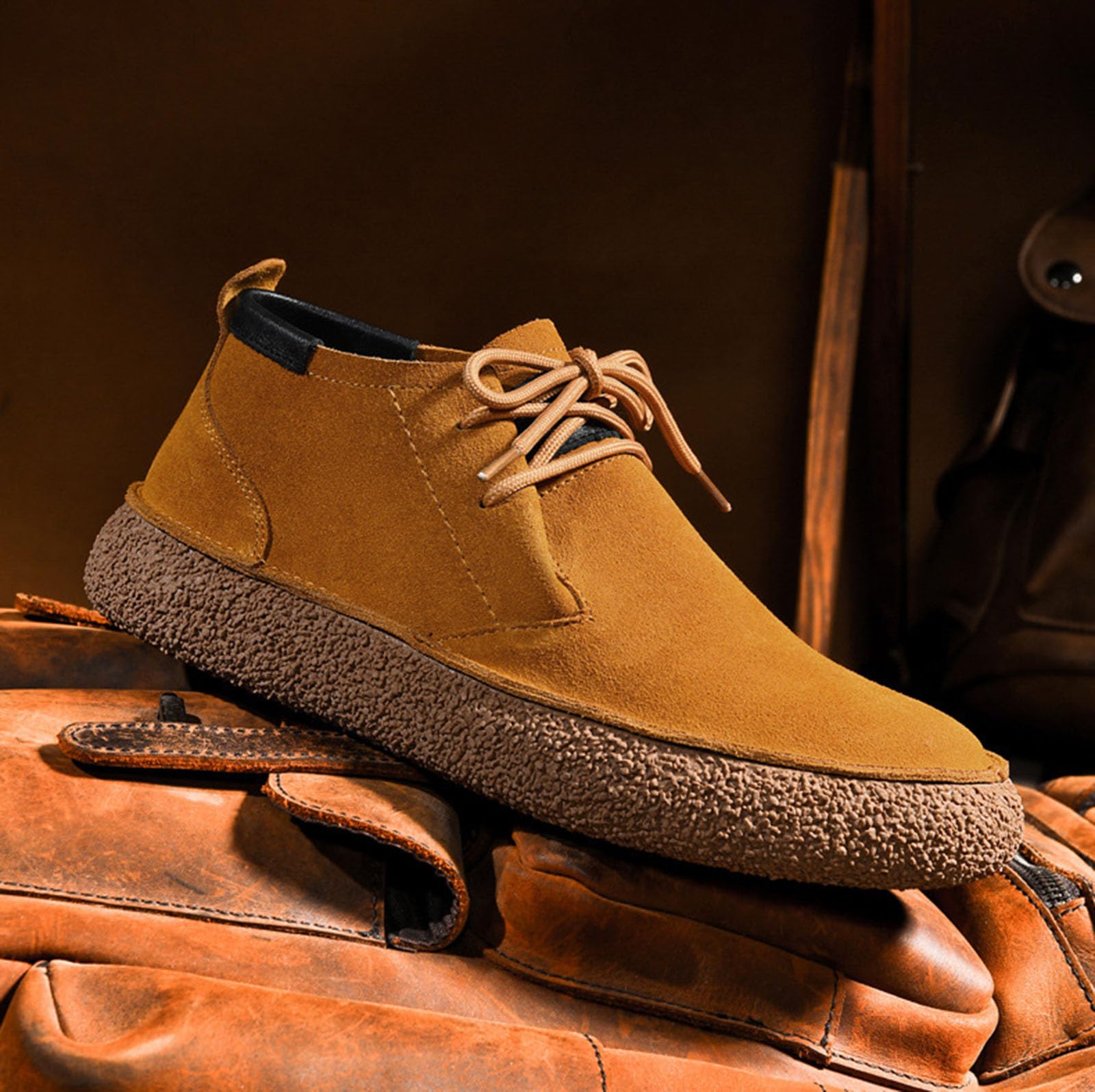 Desert Boots Suede Ankle Lace Up Casual Work Everyday Shoe