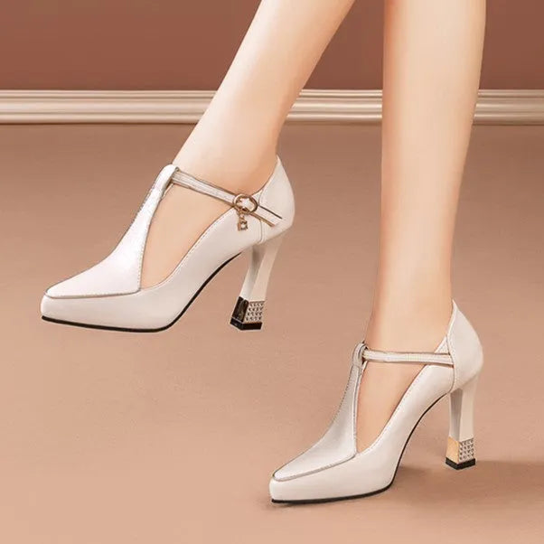 Women's Elegant Sandals Leather Strappy Minimalist Style Casual Formal Versatile