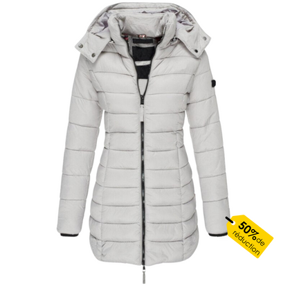 Women's Winter Down Coat Hooded Zip Polyester Warm Puffer Jacket Navy Black Khaki Beige Red Grey Yellow Ladies Padded Coat Casual Autumn Cold Weather Outdoor