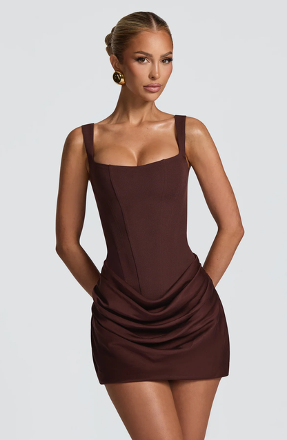 Maribel women's mini dress in Brown
