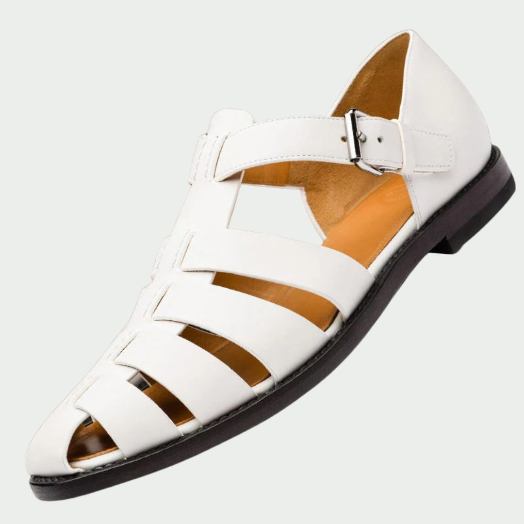 Men's Closed Toe Gladiator Sandals Leather Adjustable Buckle Strap