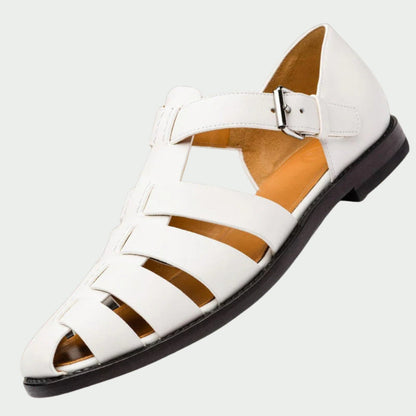 Men's Closed Toe Gladiator Sandals Leather Adjustable Buckle Strap