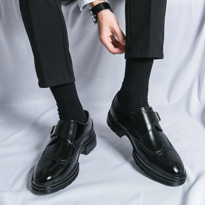 Men's Monk Strap Shoes Elegant Spring Formal Occasion Black Brown