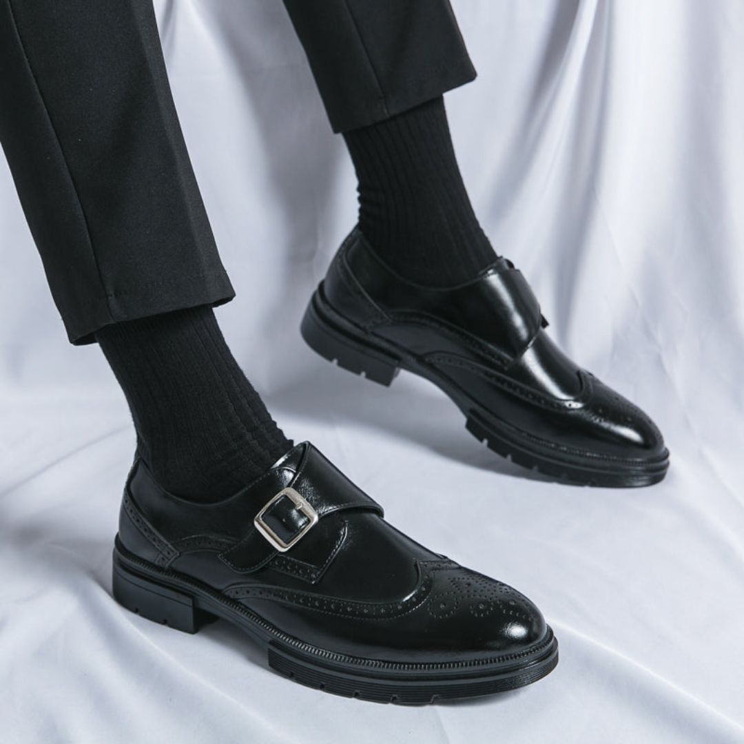 Men's Monk Strap Shoes Elegant Spring Formal Occasion Black Brown