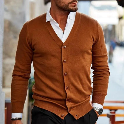Men's V-Neck Cardigan Buttoned Casual Knit Jumper Relaxed Fit Everyday Layering Sweater Work Lounge Lightweight Sizes S-4XL-2