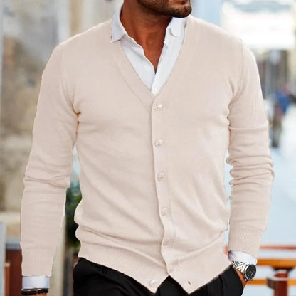 Men's V-Neck Cardigan Buttoned Casual Knit Jumper Relaxed Fit Everyday Layering Sweater Work Lounge Lightweight Sizes S-4XL-4