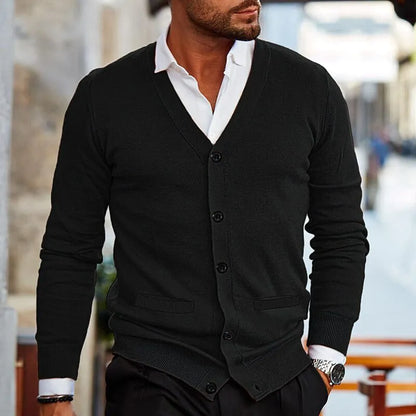 Men's V-Neck Cardigan Buttoned Casual Knit Jumper Relaxed Fit Everyday Layering Sweater Work Lounge Lightweight Sizes S-4XL-7